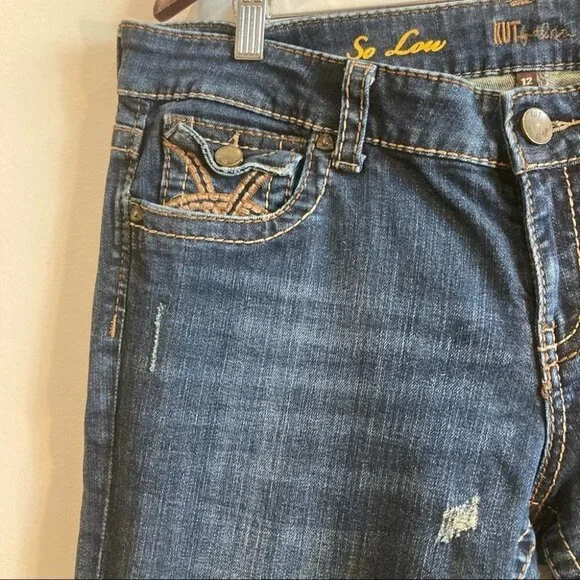 KUT FROM THE KLOTH Sz 12 So Low Straight Leg Jeans - Picture 3 of 14